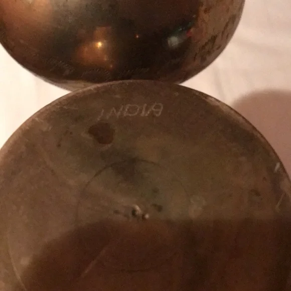 2 Brass Flower Vases made in India - 12” tall - Picture 4 of 11